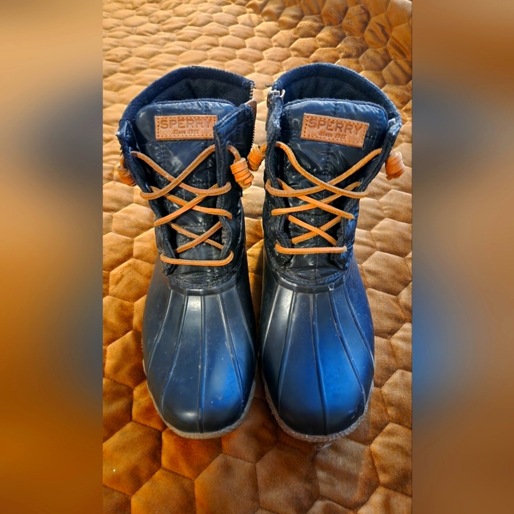 Sperry, black, size 10, boots